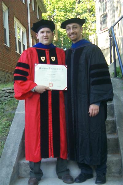 Back at my house now.  I had a little graduation celebration after the events.  Here I am with Selim, my advisor.
