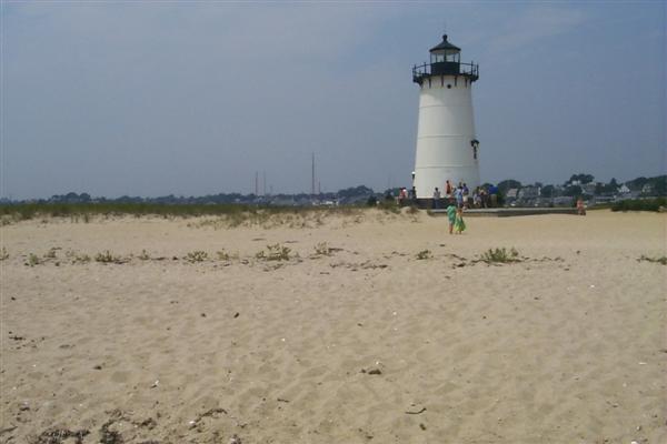Looking back towards the lighthouse and seaport.