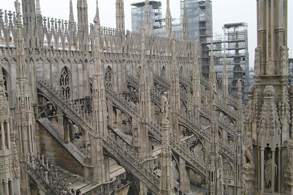 The spires of the cathedral were not finished until the 19th century.