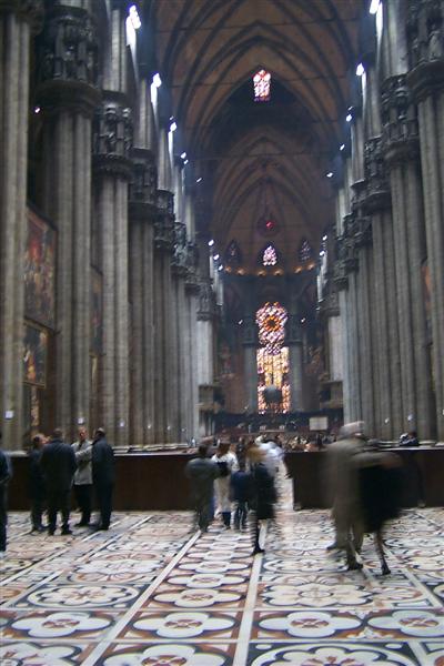 Inside the Duomo.  The lighting is dim so exposure time is long and my hand is shaky on these time scales.