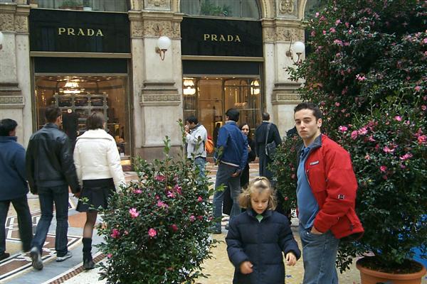 The Arcade is essentially a mall with some very high end shops such as Prada, which is based in Milan.