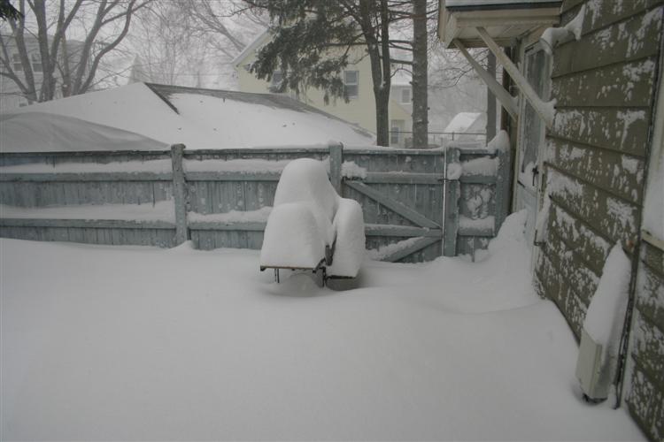 Grill at the back door.  All shots taken at 9:00am, and it was still blizzard conditions, predicted to stop midday.