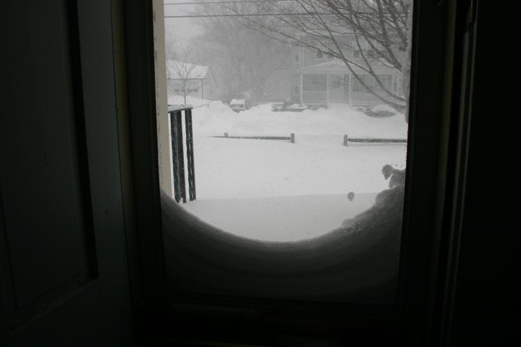 Snow at front door