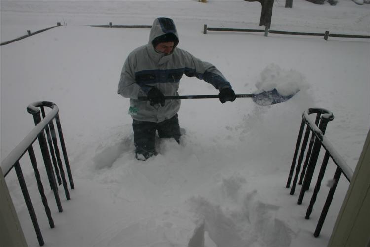 I had to shovel multiple layers to get down to the pavement