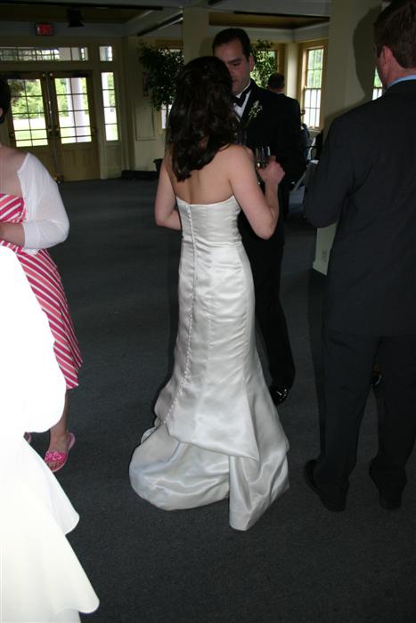 The full length of the gown