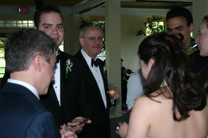 Jeff's father in the middle, and friends of the bride and groom