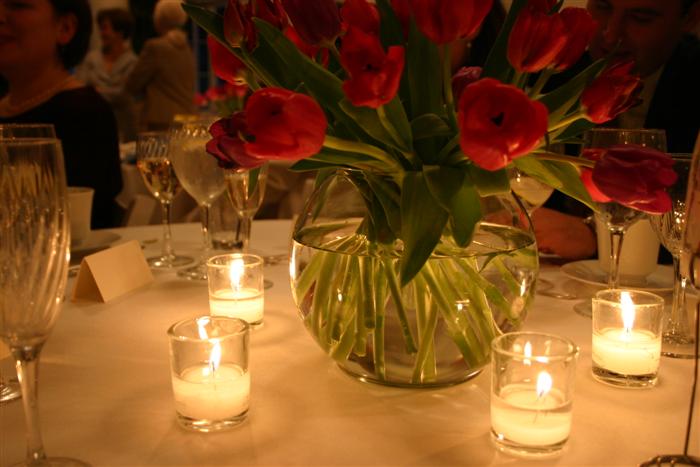 Center piece in candle light