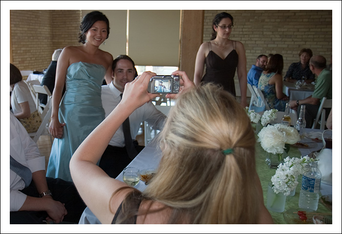 Picture of picture.  A common photo at weddings these days