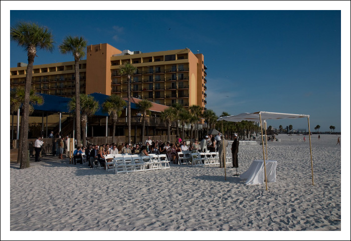 The beach.... actually I think the wedding was in Clearwater, Florida which is at least next to Tampa if not in fact part of it.