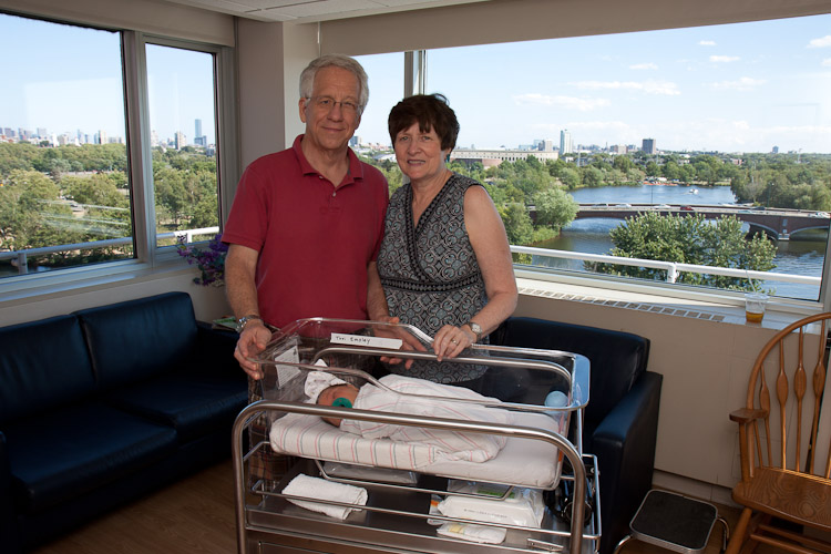 My parents and the view from Mount Auburn Hospital in Cambridge, MA