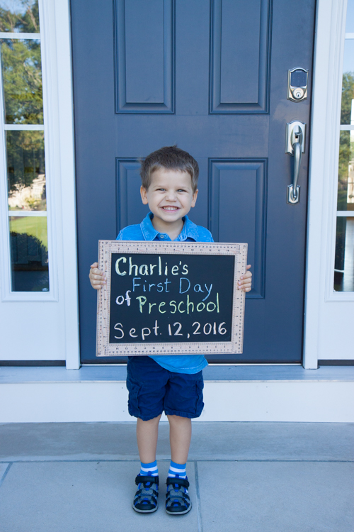 Charlie's 1st day of his second year of preschool