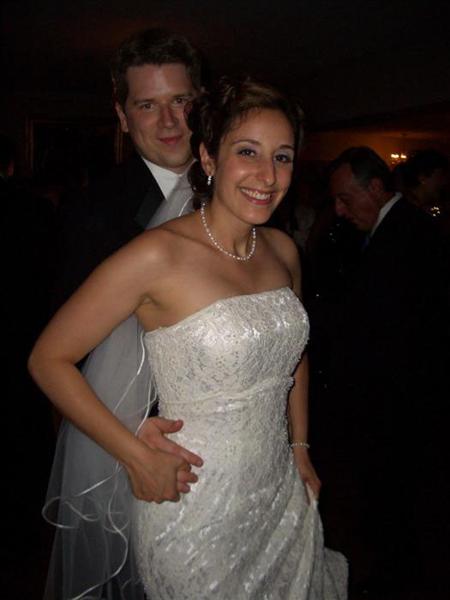 The bride and groom shakin' a tail feather on the dance floor